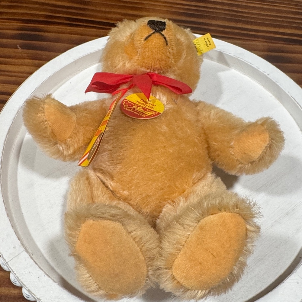 Vintage Steiff Teddy Bear 0201/26 w/ Button in Ear, Tags & Ribbon - Picture 6 of 8